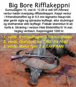 Stórrifflamót á sunnudaginn 15.maí