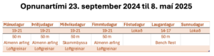 Opnunartímar í Egilshöll í vetur