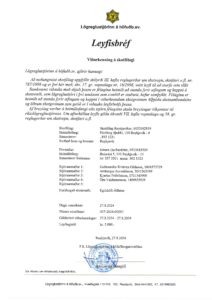 Leyfi lögreglu vegna starfseminnar